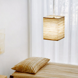 Suspension Papier Japonais Rectangulaire Blanc Style Lanterne Salon