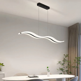 Suspension Minimaliste Blanc LED Ondulée Pour Salle À Manger