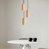 Suspension scandinave cylindrique cannelée colorée pour salle à manger