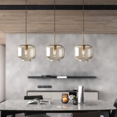 Suspension LED en Verre Fumé Design Moderne Salle À Manger