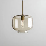 Suspension nordique en verre et métal LED à hauteur réglable pour salle à manger