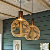 suspension en bois scandinave pour salle à manger