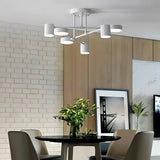 Plafonnier design moderne LED orientable 6 lumières en métal pour chambre