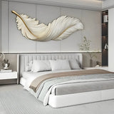 Applique murale plume moderne LED dimmable horizontale décorative pour chambre