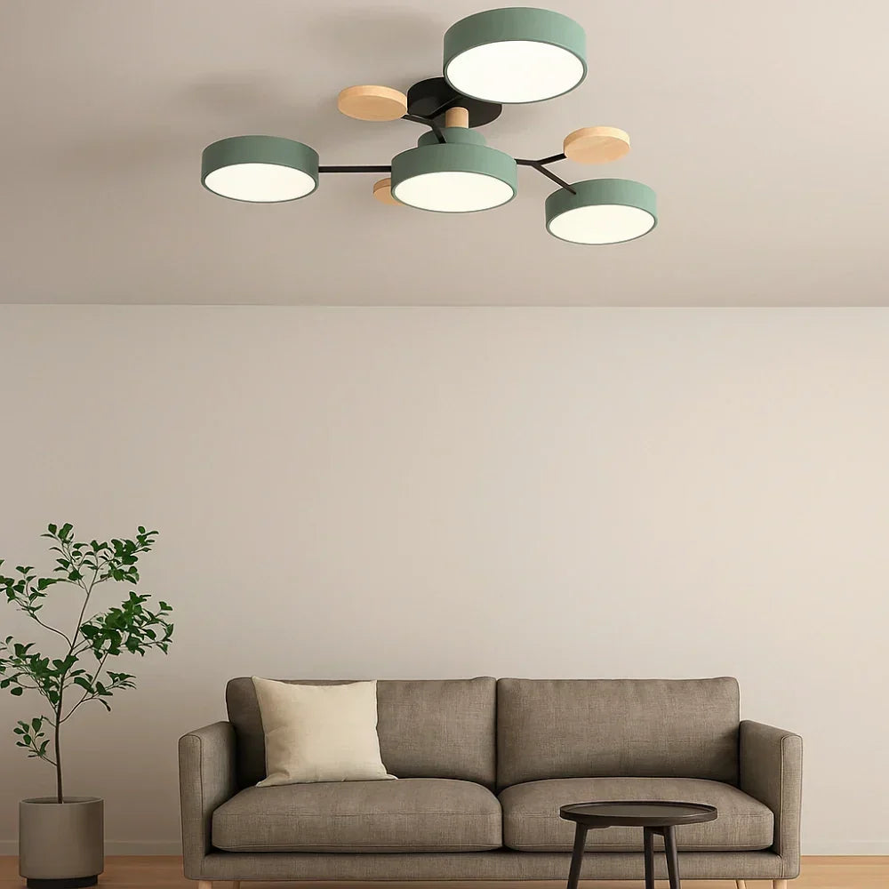 Plafonnier scandinave LED multi têtes dimmable pour salon