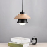 Suspension Scandinave LED Bois et Métal pour Salle à Manger