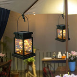 Lanterne Solaire Extérieur à Suspendre LED Portable Noire pour Jardin