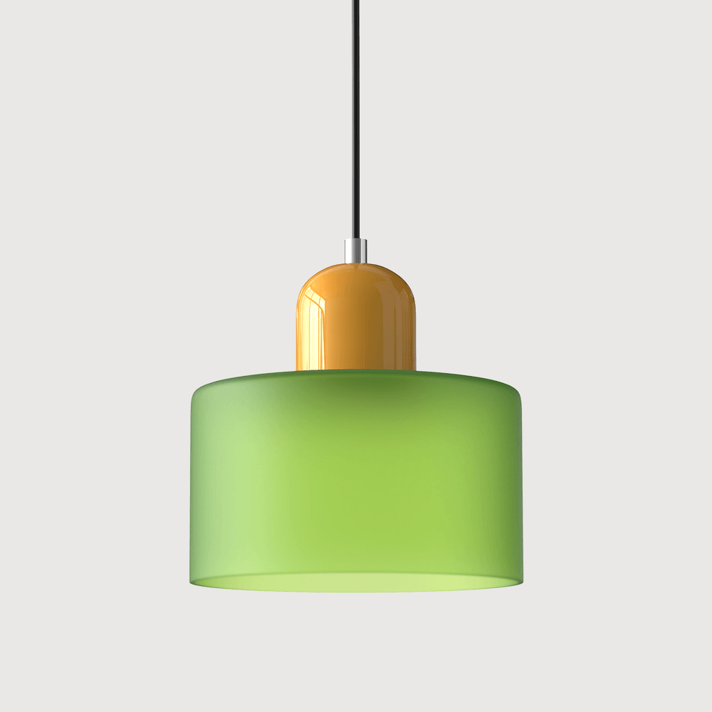 Suspension Contemporaine LED Cylindrique En Verre Coloré Pour Salle À Manger