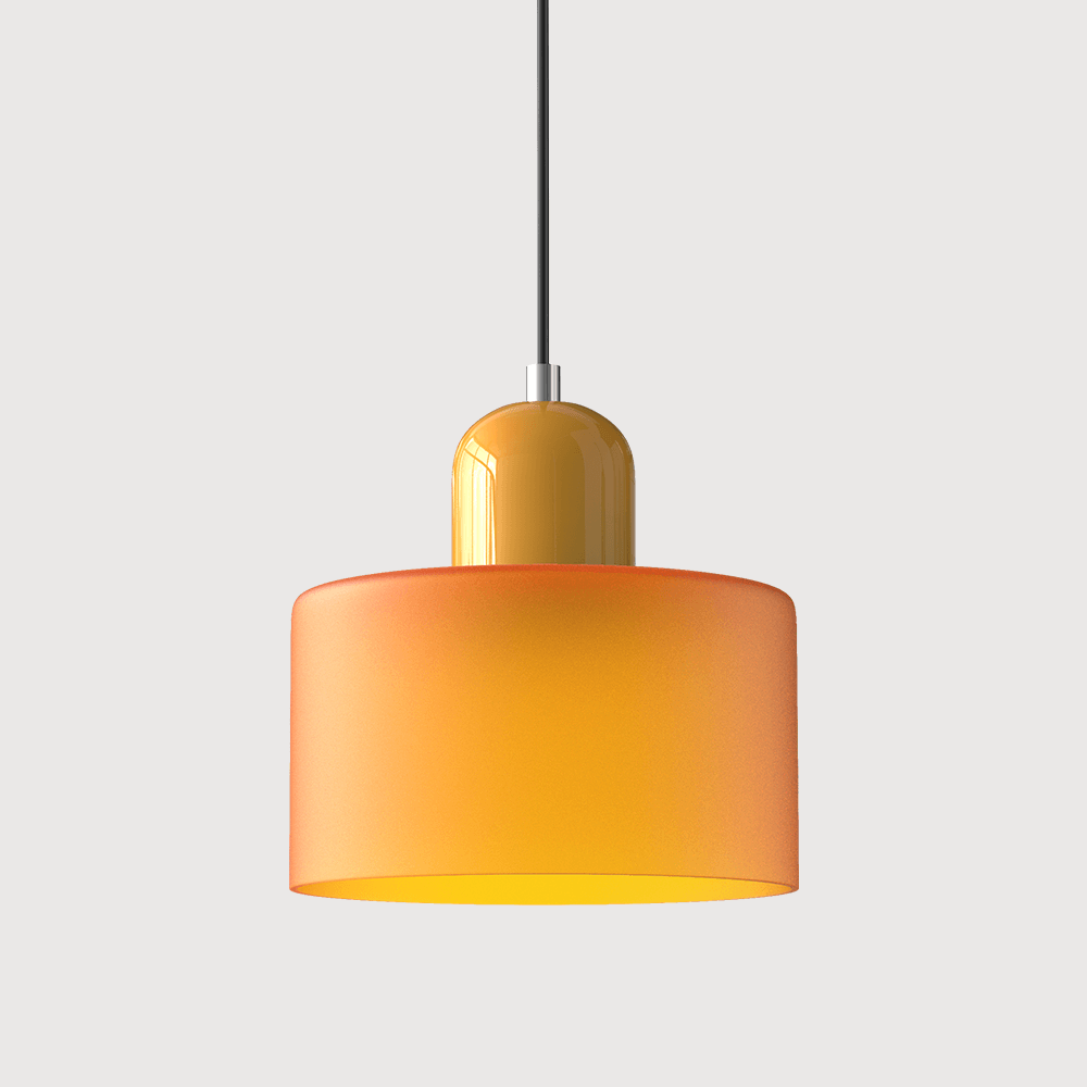 Suspension Contemporaine LED Cylindrique En Verre Coloré Pour Salle À Manger