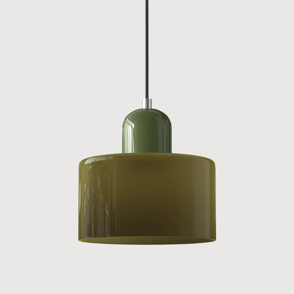Suspension Contemporaine LED Cylindrique En Verre Coloré Pour Salle À Manger