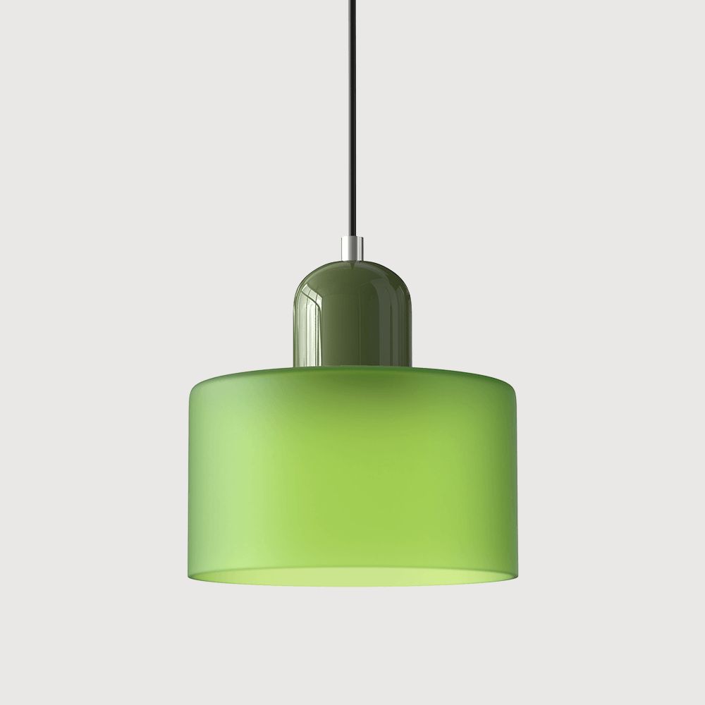Suspension Contemporaine LED Cylindrique En Verre Coloré Pour Salle À Manger