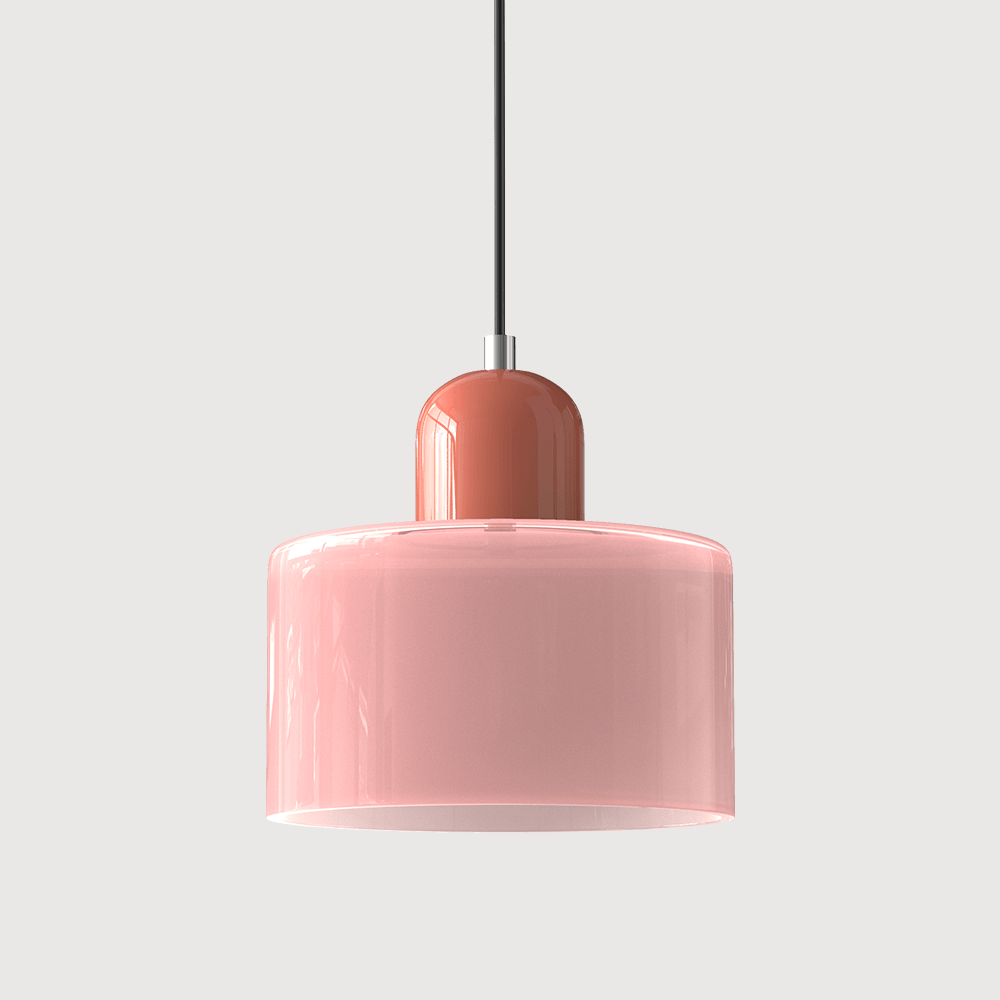 Suspension Contemporaine LED Cylindrique En Verre Coloré Pour Salle À Manger