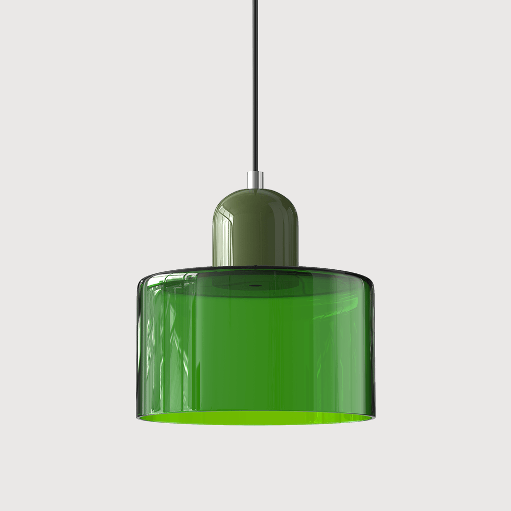 Suspension Contemporaine LED Cylindrique En Verre Coloré Pour Salle À Manger