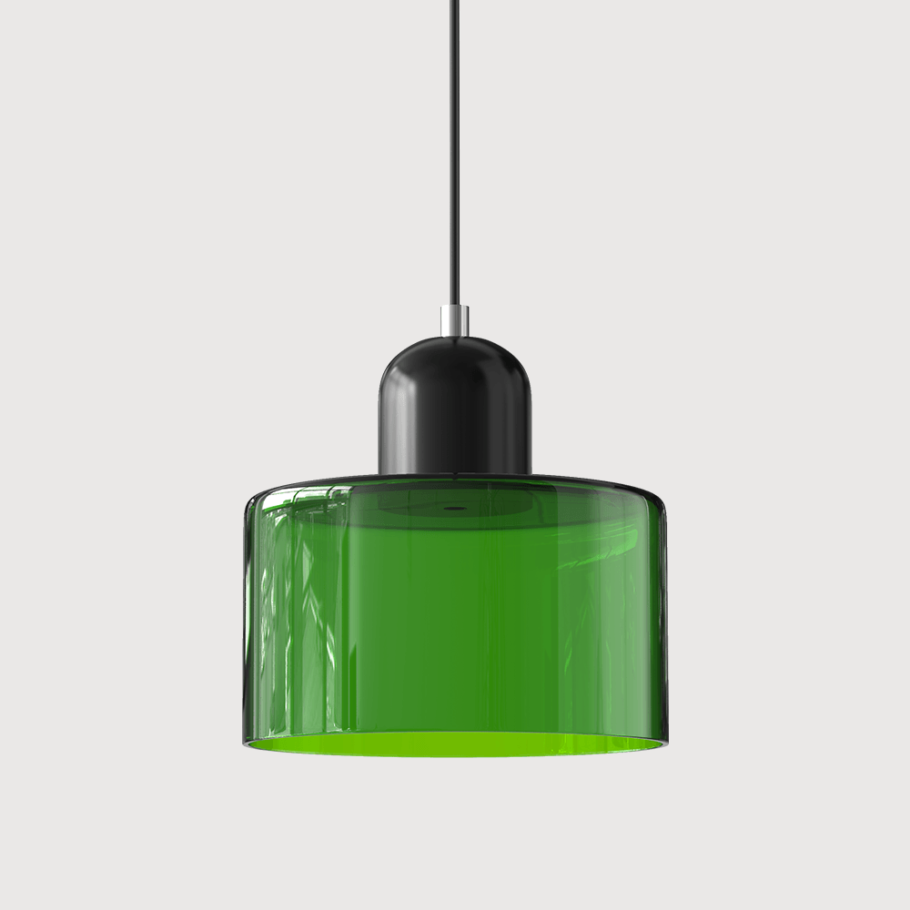 Suspension Contemporaine LED Cylindrique En Verre Coloré Pour Salle À Manger
