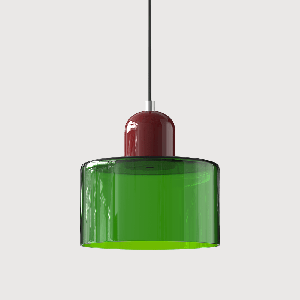 Suspension Contemporaine LED Cylindrique En Verre Coloré Pour Salle À Manger