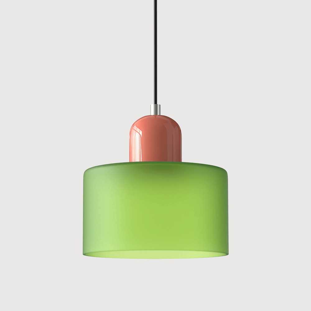 Suspension Contemporaine LED Cylindrique En Verre Coloré Pour Salle À Manger