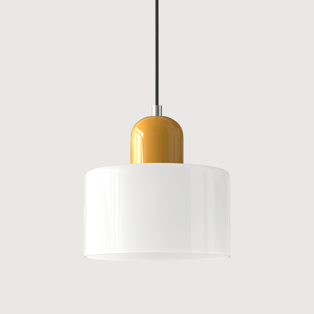 Suspension Contemporaine LED Cylindrique En Verre Coloré Pour Salle À Manger