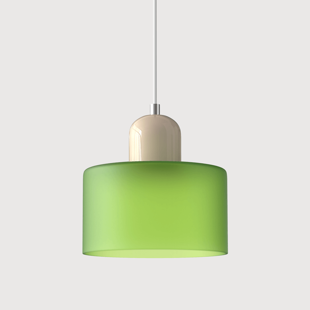 Suspension Contemporaine LED Cylindrique En Verre Coloré Pour Salle À Manger