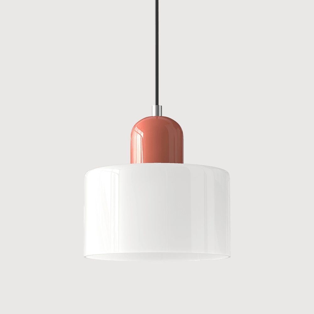 Suspension Contemporaine LED Cylindrique En Verre Coloré Pour Salle À Manger