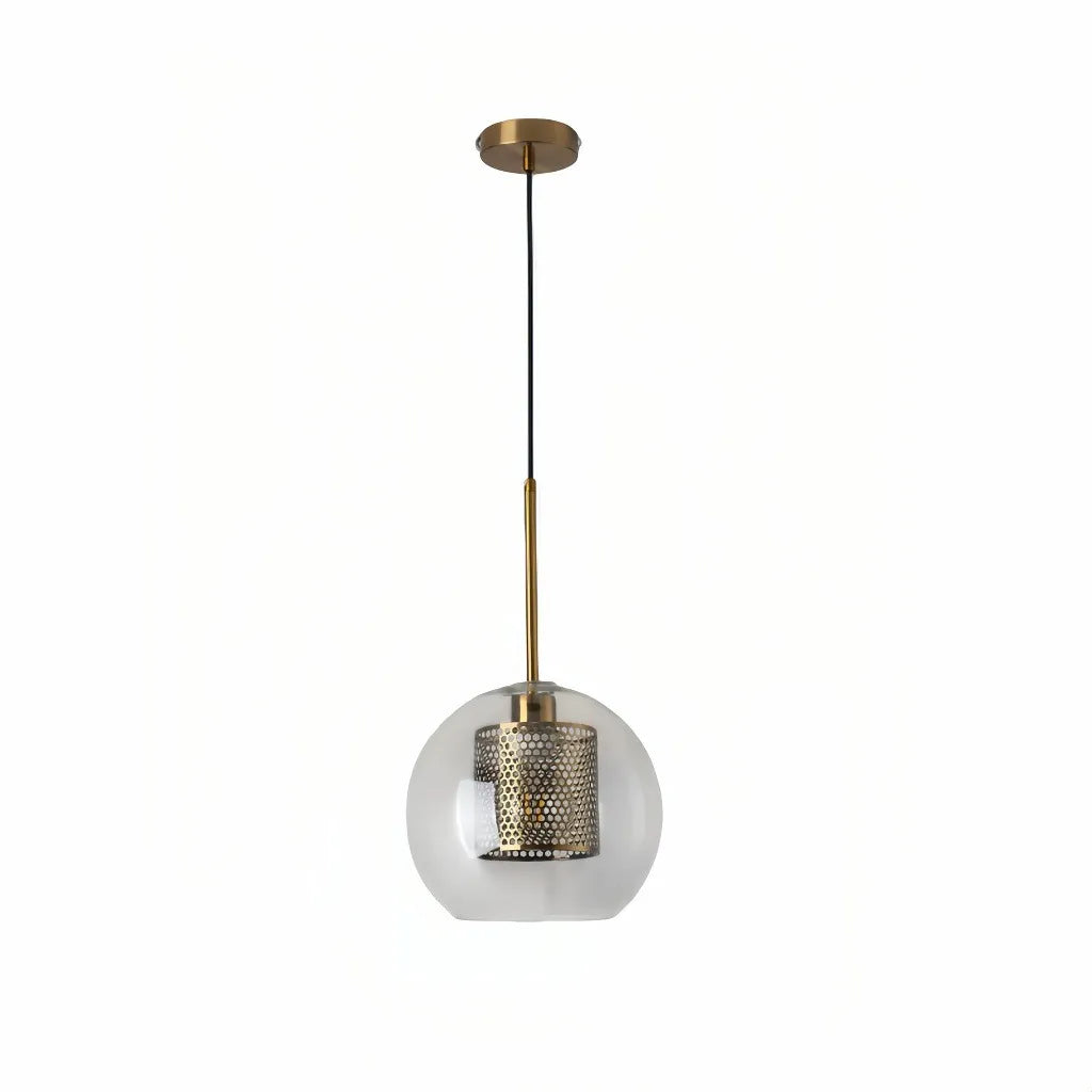 Suspension en verre transparent et métal moderne à hauteur réglable pour salle à manger