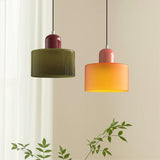 Suspension morandi en verre cylindrique réglable en hauteur pour salle à manger