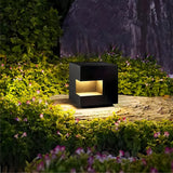 Lampe solaire de pilier carrée noire LED IP65 moderne pour jardin
