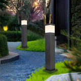 Borne lumineuse jardin LED aluminium noir moderne IP65