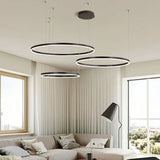 Suspension anneau LED moderne dimmable en métal pour salon