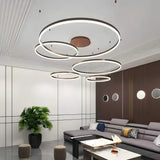 Suspension anneau LED moderne dimmable en métal pour salon