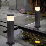 Borne lumineuse jardin LED aluminium noir moderne IP65