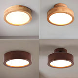 Plafonnier Semi-encastré en Bois Style Scandinave pour Couloir