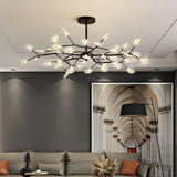 Lustre Moderne à Plusieurs Branches en Acrylique Transparent pour Salon