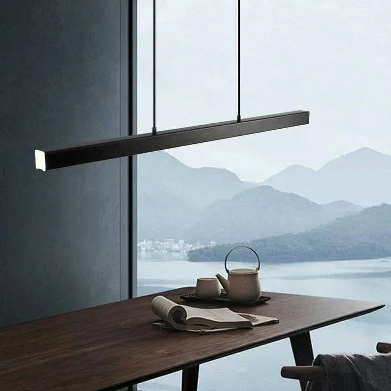 Lustre Japonais Moderne En Métal Noir - Lampe Magasin