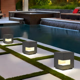Lampe solaire de pilier carrée noire LED IP65 moderne pour jardin