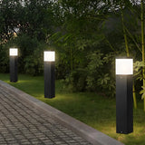 Borne lumineuse jardin LED aluminium noir moderne IP65