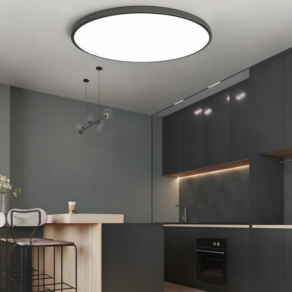 Plafonnier rond LED moderne extra-plat IP44 pour salle de bain