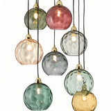 Suspension Boule en Verre Coloré Design Moderne pour Salle à Manger