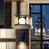 Lampe solaire pilier carrée noir moderne LED IP65 pour jardin
