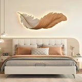 Applique murale plume moderne LED dimmable horizontale décorative pour chambre