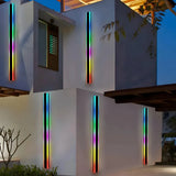 Applique murale extérieure longue LED RGB noir moderne IP65