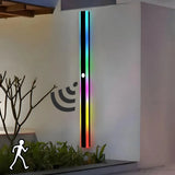 Applique murale extérieure longue LED RGB noir moderne IP65