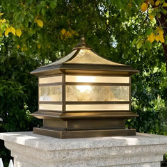 Lampe Exterieur Vintage LED Solaire en Laiton IP65 pour Pilier