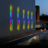 Applique murale extérieure longue LED RGB noir moderne IP65