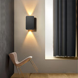 Applique double faisceau LED rectangulaire minimaliste en aluminium pour salon