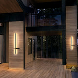 Applique extérieur design minimaliste linéaire solaire LED en aluminium noir IP65