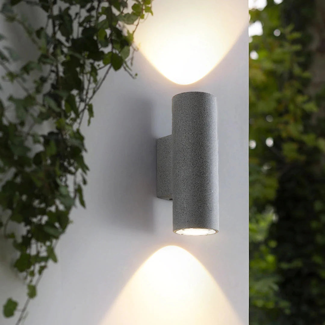Applique exterieur haut et bas en ciment cylindrique LED moderne IP65