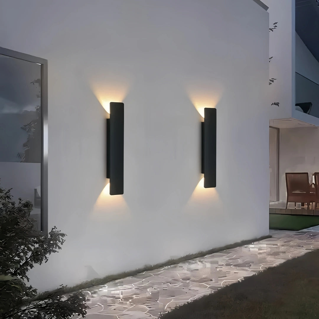 Applique exterieur rectangulaire haut et bas moderne en métal LED IP65 pour porche
