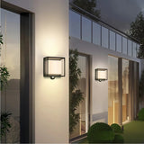 Applique extérieure carrée LED solaire moderne avec détecteur de mouvement IP65