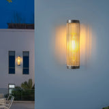 Applique extérieure en verre semi-cylindrique moderne LED IP65 pour porche