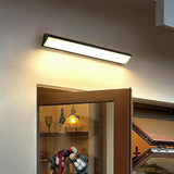 Applique extérieure longue LED noire en métal moderne IP65 pour porche